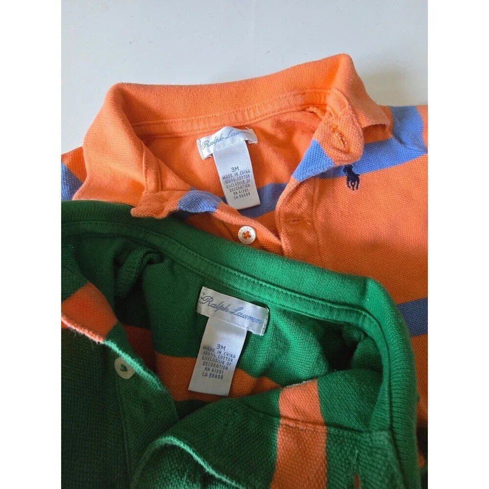 Ralph Lauren Bundle of 2 Stripe Rompers Baby 3M